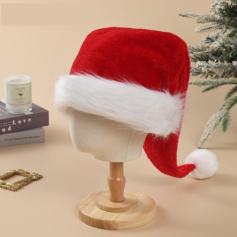 Long High-Pile Red Santa Hats – Pack of 3