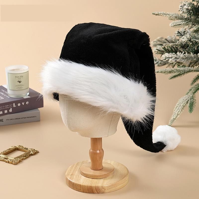 Long High-Pile Red Santa Hats – Pack of 3