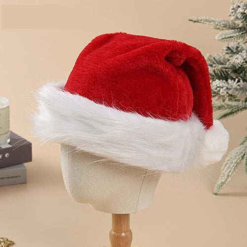 Adult Short Plush Santa Hats – Pack of 3