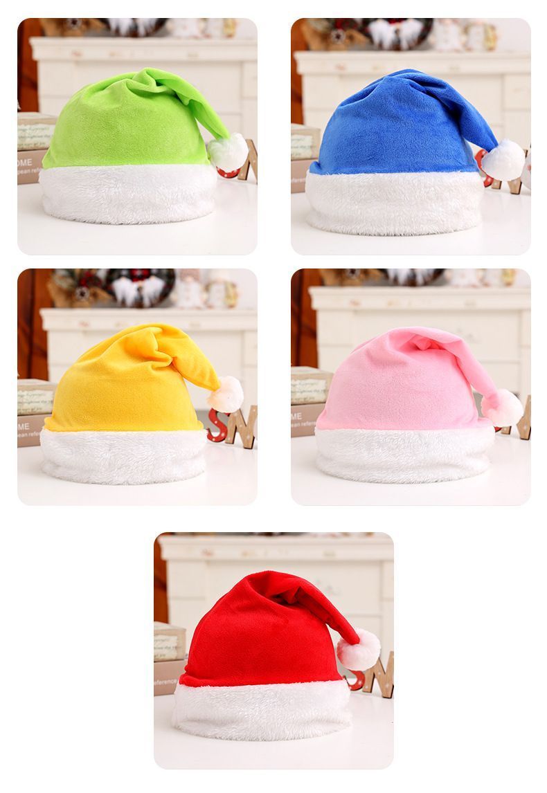 Adult Short Plush Santa Hats – Pack of 3