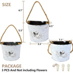Galvanised Half-Round Wall Planters, 14 cm – Pack of 3