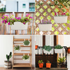 Metal Hanging Planters with Detachable Hooks, 27 x 12 cm – Pack of 2, Beige