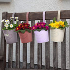 Vintage Metal Hanging Planters with Detachable Hooks – Set of 4, 11 cm