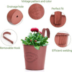 Vintage Metal Hanging Planters with Detachable Hooks – Set of 4, 11 cm