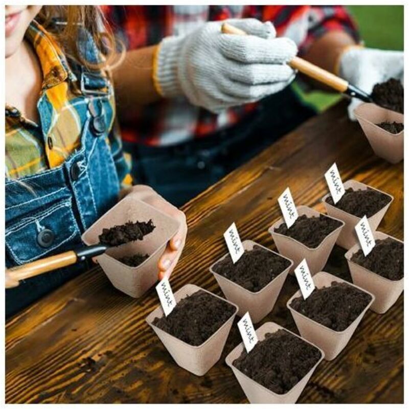 Biodegradable Seedling Pots, 8 cm Square – 120 Pack