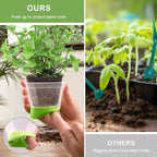Clear Square Seedling Pots with Silicone Base, 10 cm – 12 Pack with 36 Labels