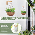 Wooden Wave Wall Hooks for Hanging Plants, 17 cm – Pack of 2