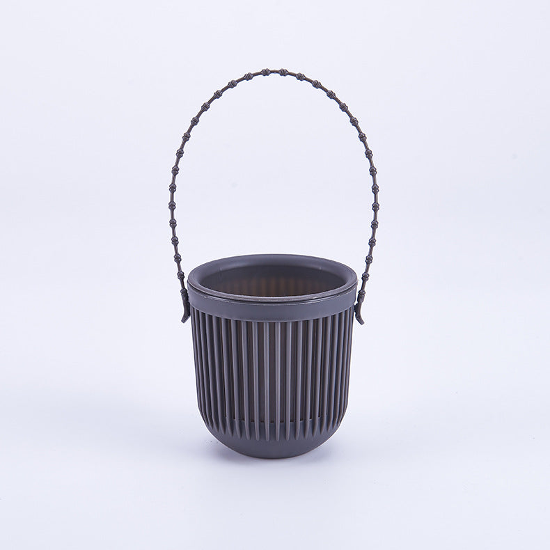Double-Layer Wall Hanging Planter with Drainage – Black