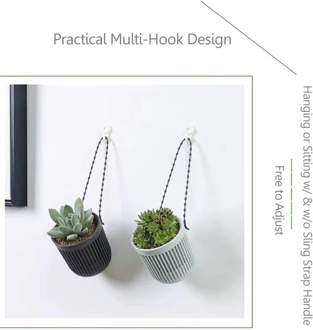 Double-Layer Wall Hanging Planter with Drainage – Black