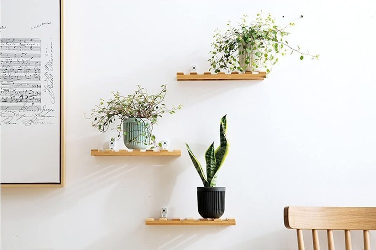 Double-Layer Wall Hanging Planter with Drainage – White