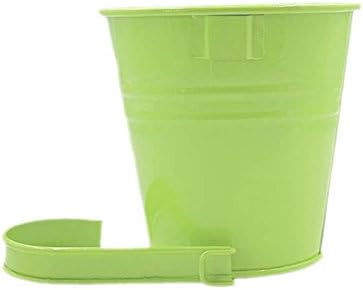 Metal Hanging Bucket Pots with Hooks, 10 cm – Pack of 10, Mixed Colours