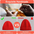 Short Fisherman Beanie, Knit Cuff Winter Hat