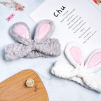 Easter Bunny Ear Spa Headbands, Coral Fleece – Pack of 4