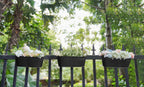 Metal Railing Planters with Detachable Hooks, 40 cm – Pack of 3, Black