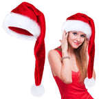 Christmas Plush Santa Hat, Red 32 x 45 cm – Pack of 2