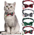 Christmas Cat Collars with Breakaway Bow Tie & Bell – Pack of 4