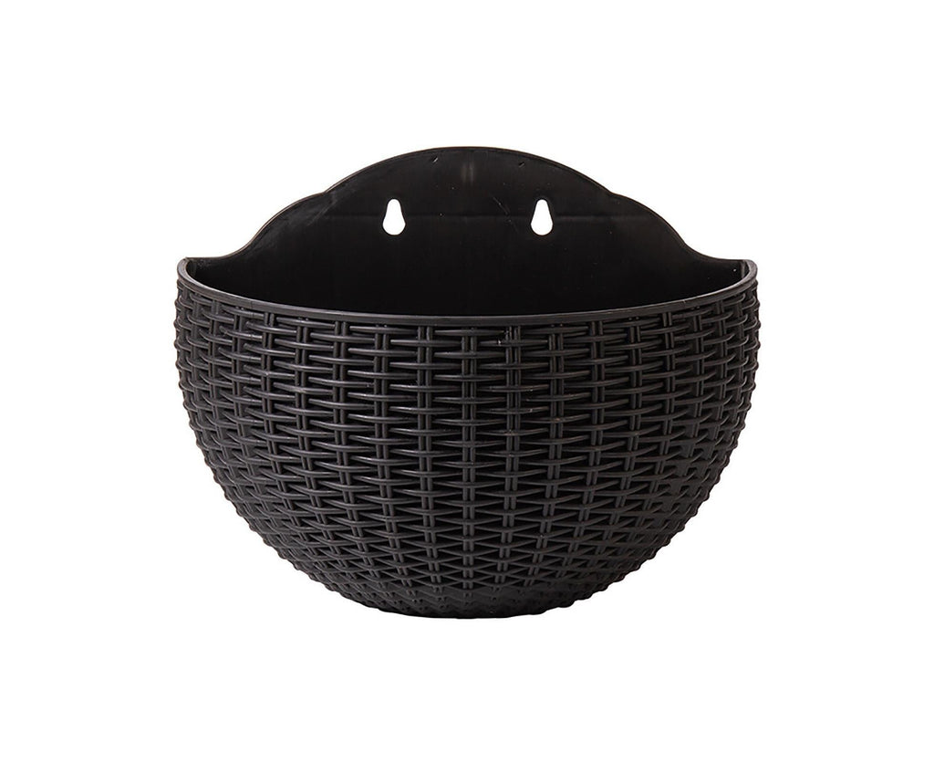 Self-Watering Wall Planter with Drain Plug – Black
