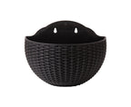 Self-Watering Wall Planter with Drain Plug – Black