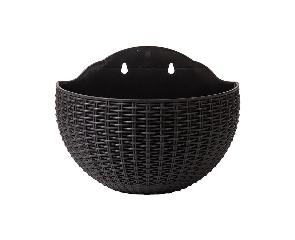Self-Watering Wall Planter with Drain Plug – Black