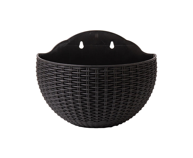 Self-Watering Wall Planter with Drain Plug – Black