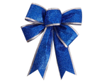 Christmas Fabric Bow Decoration, Blue