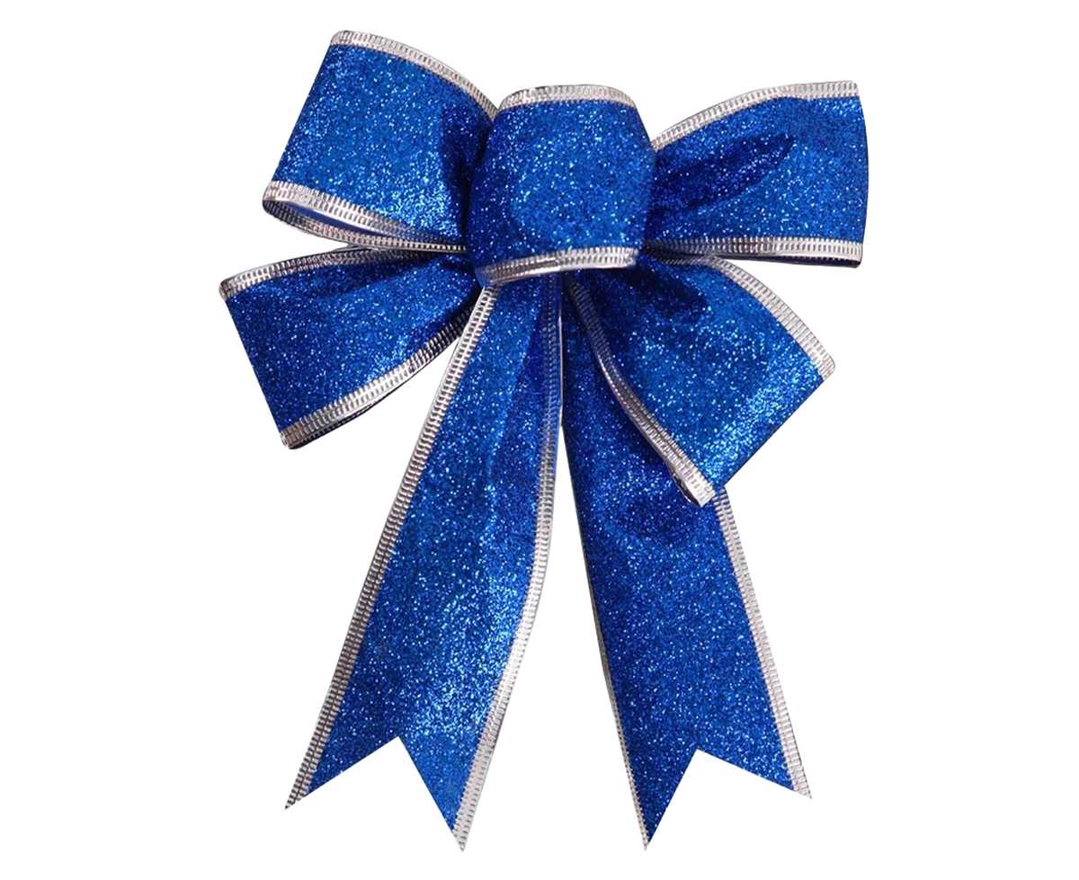 Christmas Fabric Bow Decoration, Blue