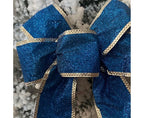 Christmas Fabric Bow Decoration, Blue