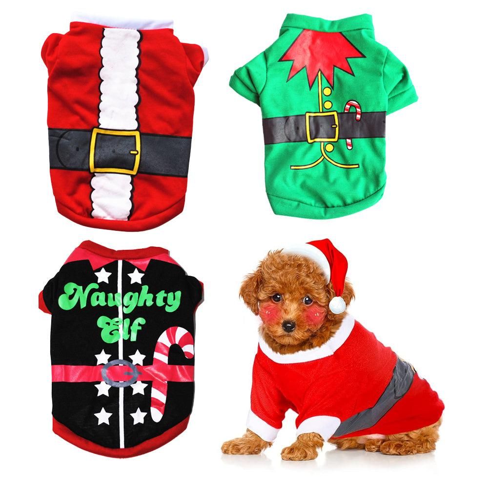 Christmas Pet T-Shirts for Dogs & Cats, Size L – Pack of 3