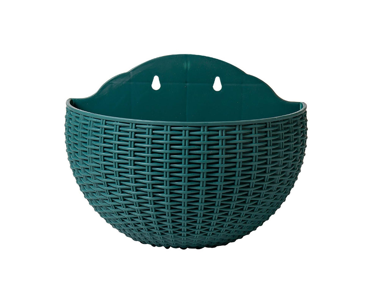 Self-Watering Wall Planter with Drain Plug – Dark Green