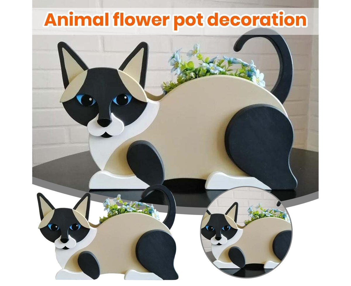 Cat-Shaped Plastic Planter, 31.8 cm – Style B