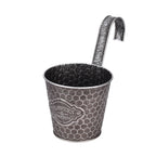 Ribbed Metal Wall Planter, Vertical Wall-Mount Pot