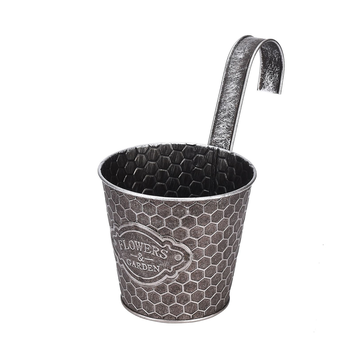 Ribbed Metal Wall Planter, Vertical Wall-Mount Pot