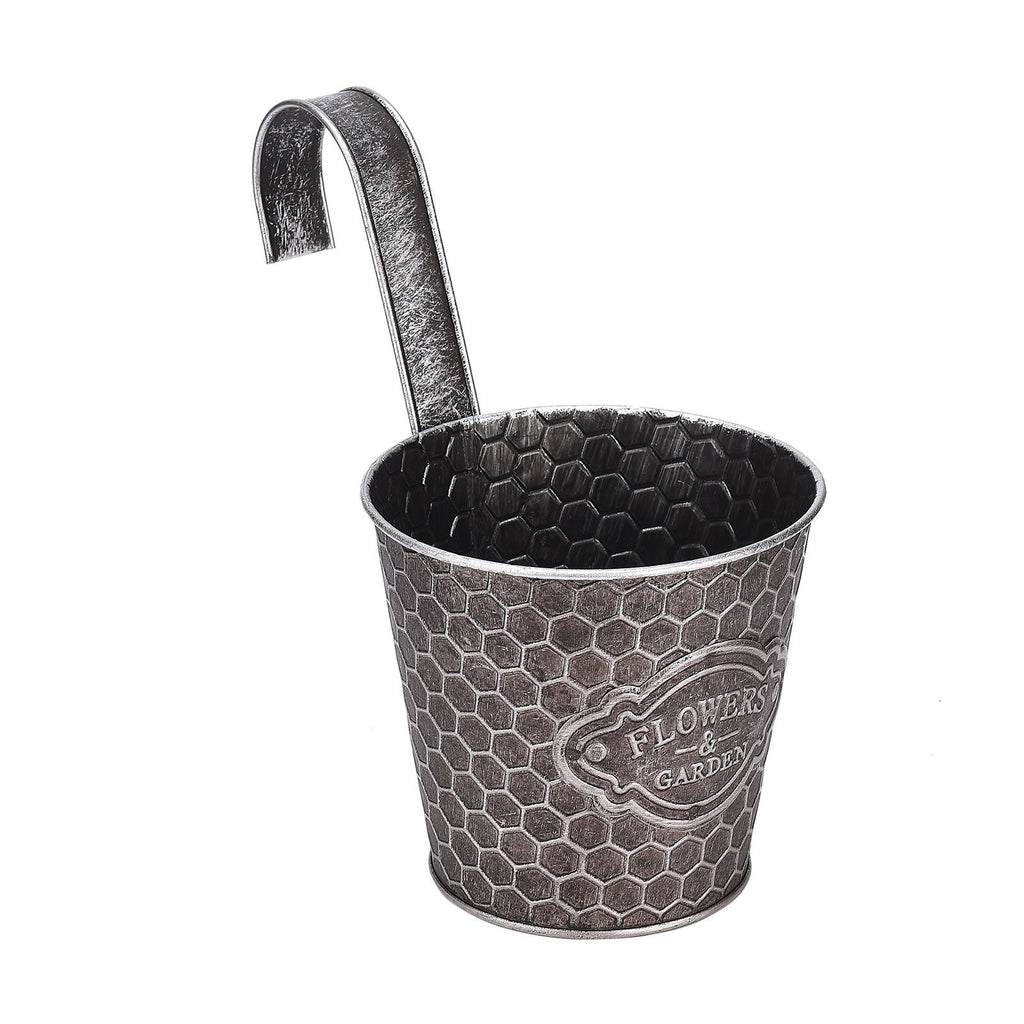 Ribbed Metal Wall Planter, Vertical Wall-Mount Pot