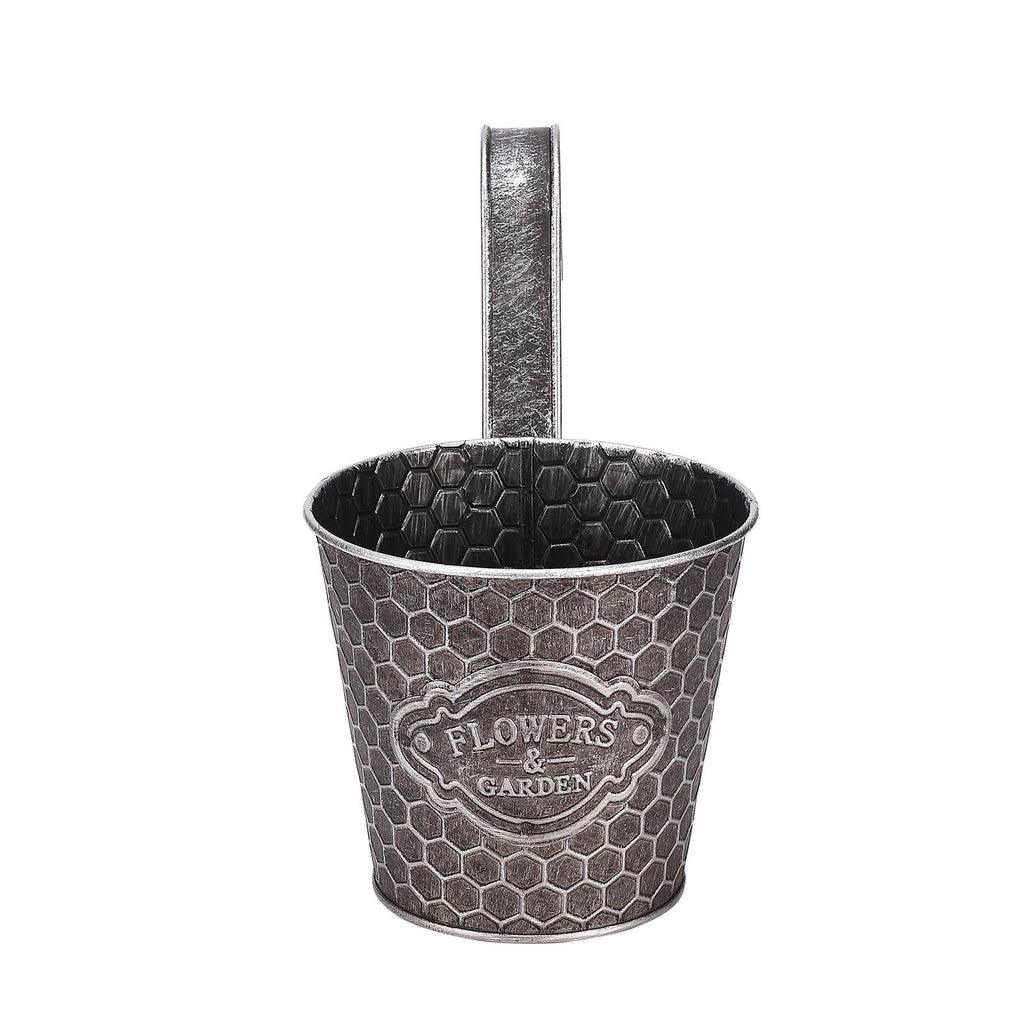 Ribbed Metal Wall Planter, Vertical Wall-Mount Pot