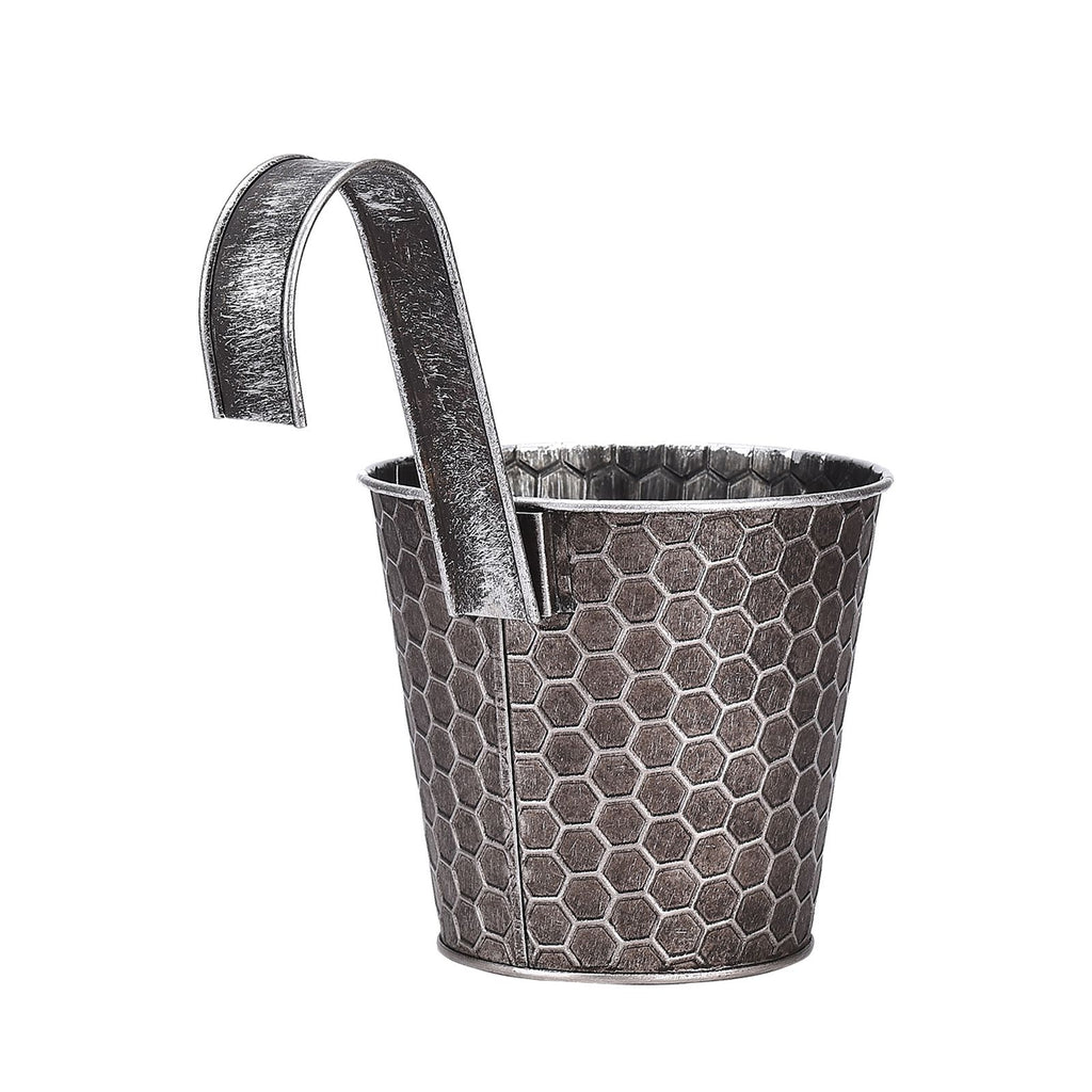 Ribbed Metal Wall Planter, Vertical Wall-Mount Pot