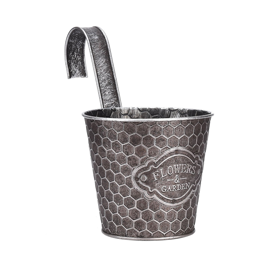 Ribbed Metal Wall Planter, Vertical Wall-Mount Pot