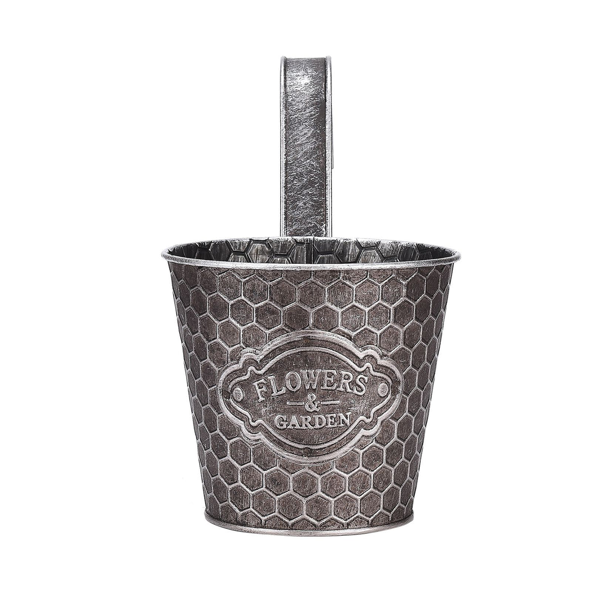 Ribbed Metal Wall Planter, Vertical Wall-Mount Pot