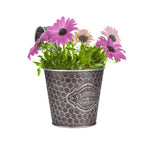 Ribbed Metal Wall Planter, Vertical Wall-Mount Pot