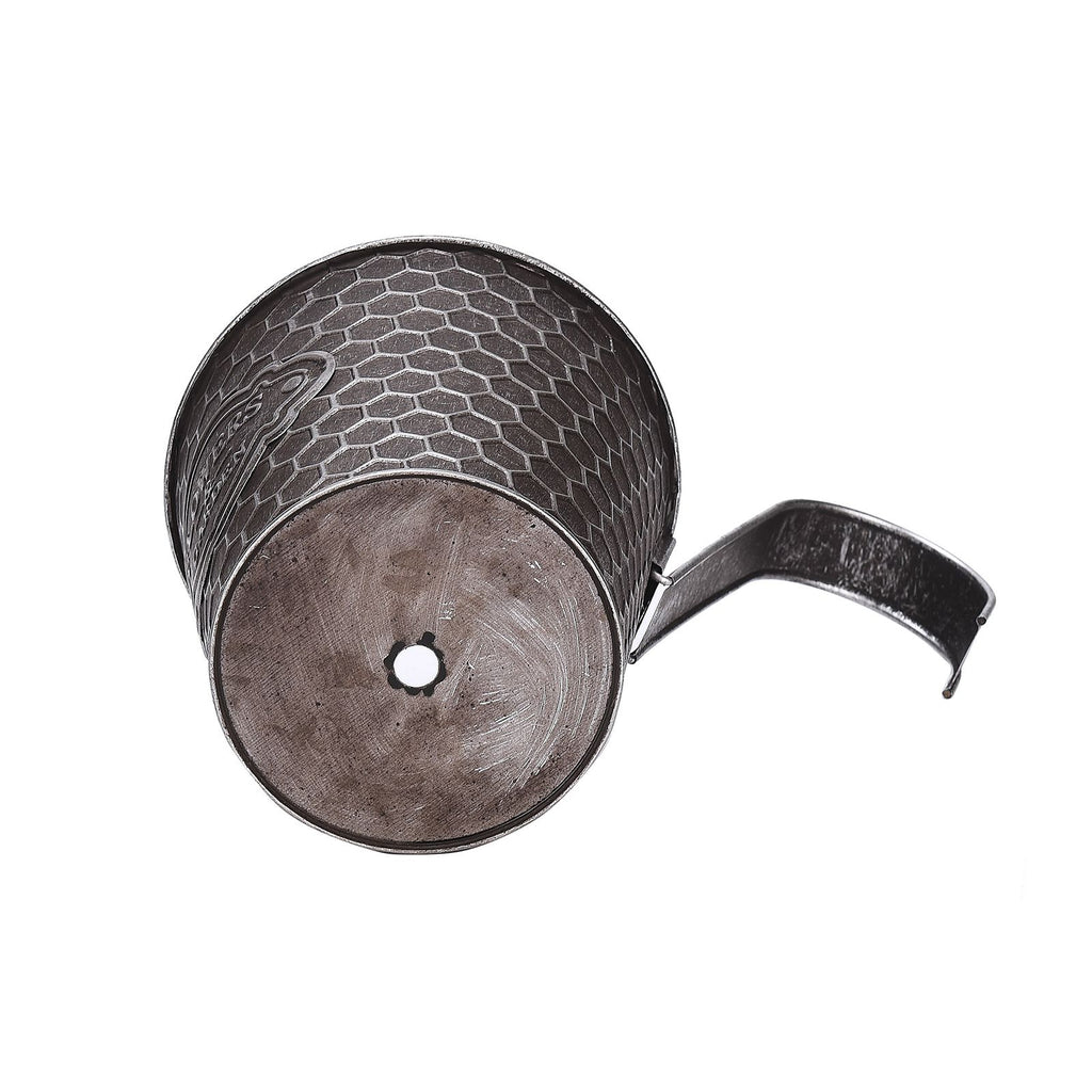 Ribbed Metal Wall Planter, Vertical Wall-Mount Pot
