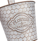 Ribbed Metal Wall Planter, Vertical Wall-Mount Pot