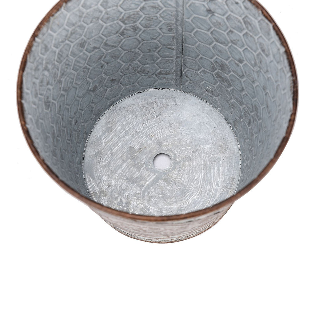 Ribbed Metal Wall Planter, Vertical Wall-Mount Pot