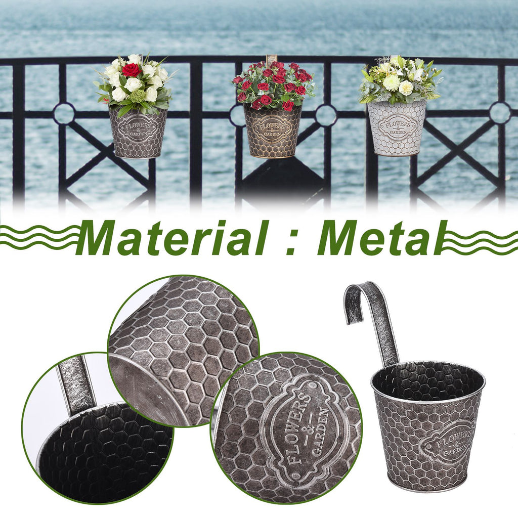 Ribbed Metal Wall Planter, Vertical Wall-Mount Pot