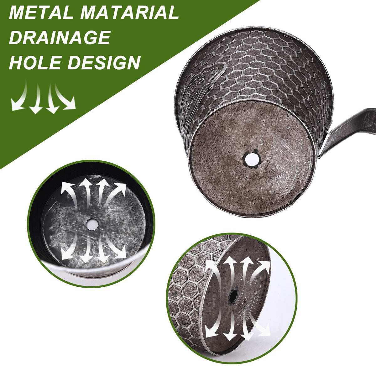 Ribbed Metal Wall Planter, Vertical Wall-Mount Pot
