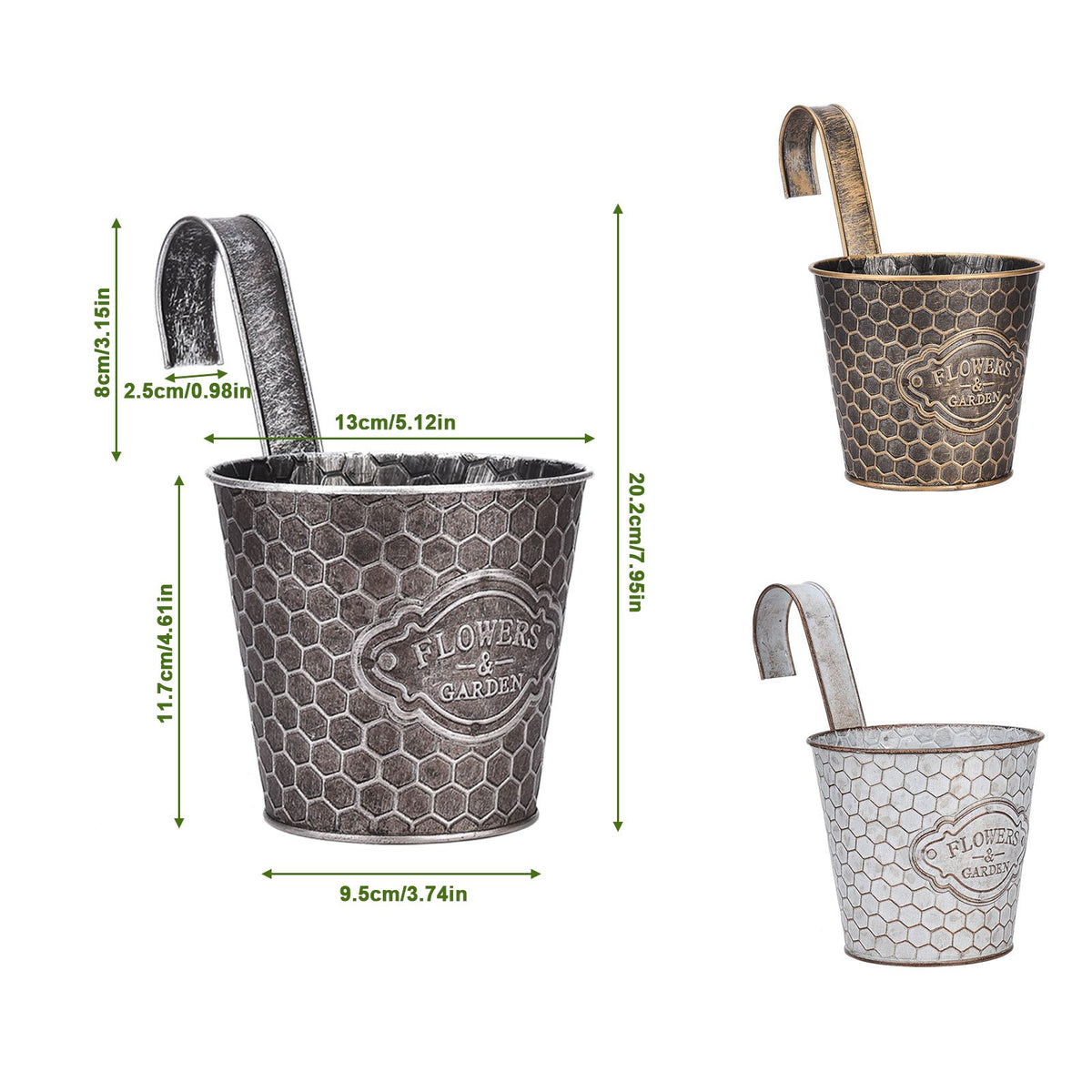 Ribbed Metal Wall Planter, Vertical Wall-Mount Pot