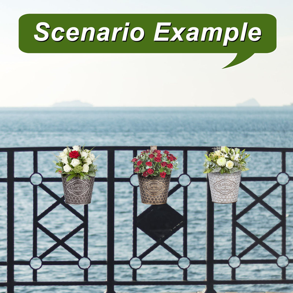 Ribbed Metal Wall Planter, Vertical Wall-Mount Pot