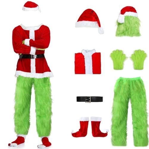 Adult Green Monster Christmas Costume Set, XXXL