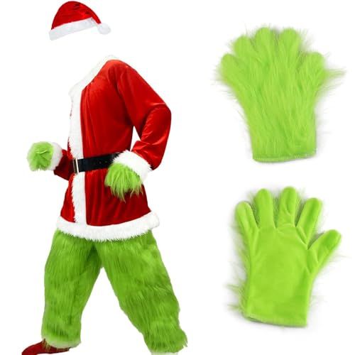 Adult Green Monster Christmas Costume Set, XXXL