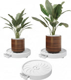 Rolling Plant Caddy with Hidden Wheels and Water Tray, 26 cm – 2 Pack