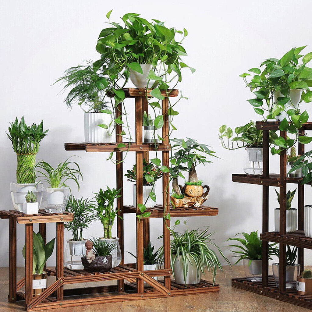 5-Tier Wooden Plant Stand – Brown