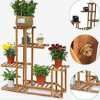 5-Tier Wooden Plant Stand – Brown